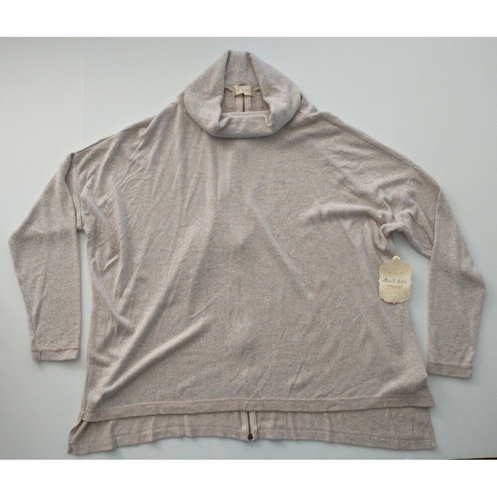 Altard State Turtle Neck Sweater Tunic Gold Zipper Back Soft Cozy Sz M New (17)